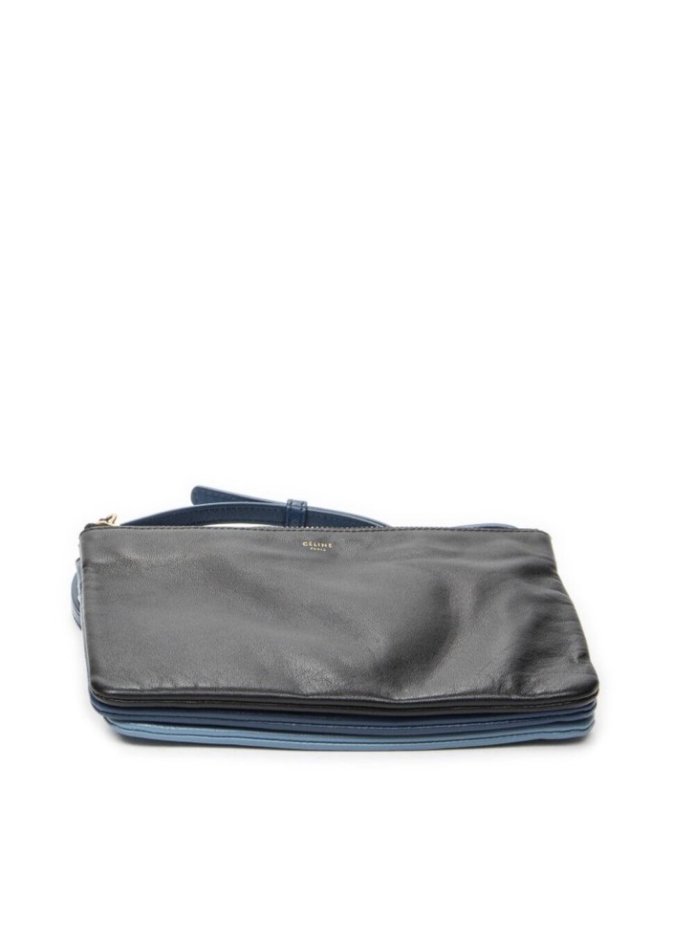 Celine Small Trio Crossbody Blue Black Calfskin Leather - Picture 6 of 11